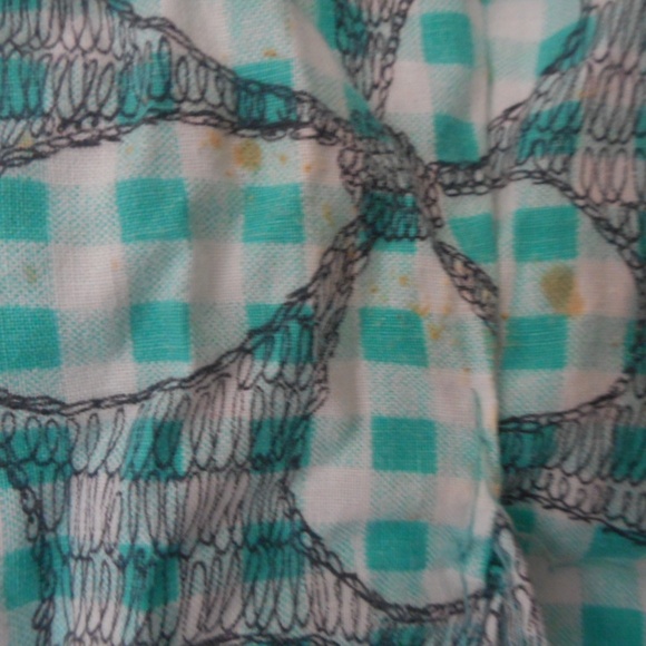 Vintage Mod Green checked Smock Apron - Picture 4 of 7